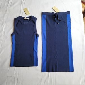 NWT MICHAEL Michael Kors Ribbed Tank & Skirt Set - size S